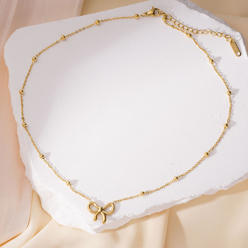 Eternal Bow Necklace Anti Tarnish