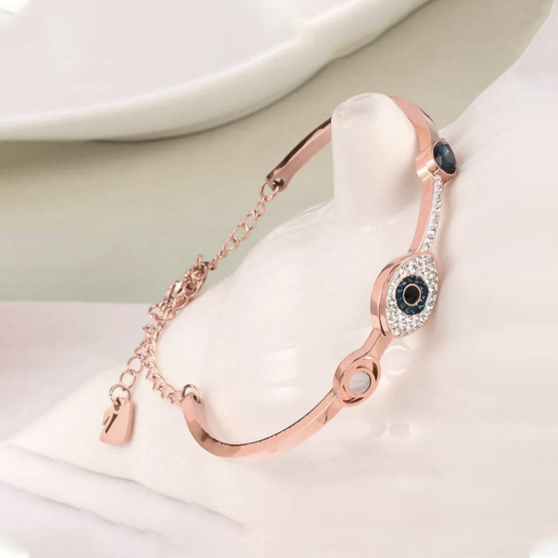 Rosé Guardian Evil Eye Bangle Anti Tarnish Bracelet