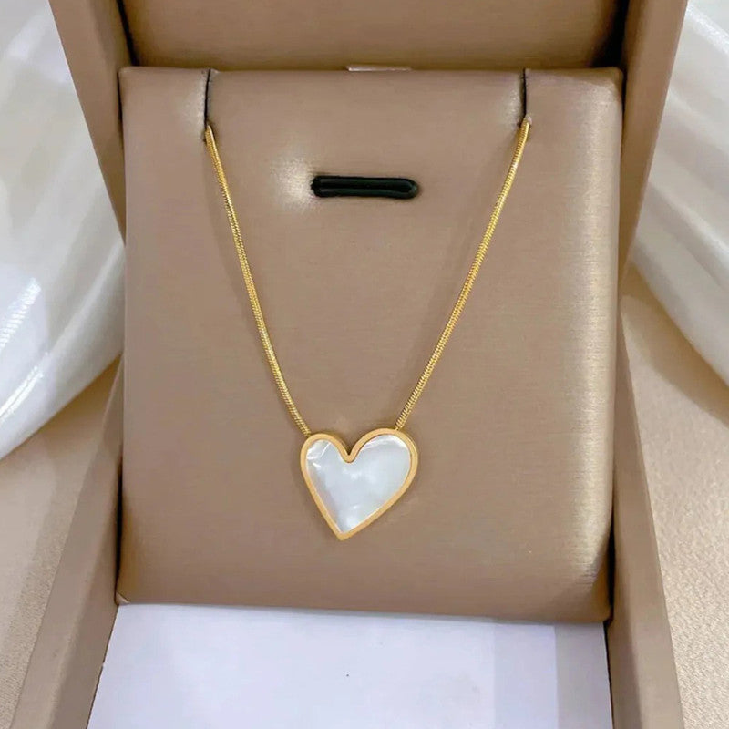 Luminé Heart MOP Necklace Anti Tarnish