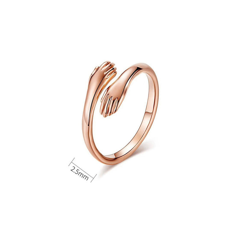 Amora Hug Anti Tarnish Finger Ring Rose Gold