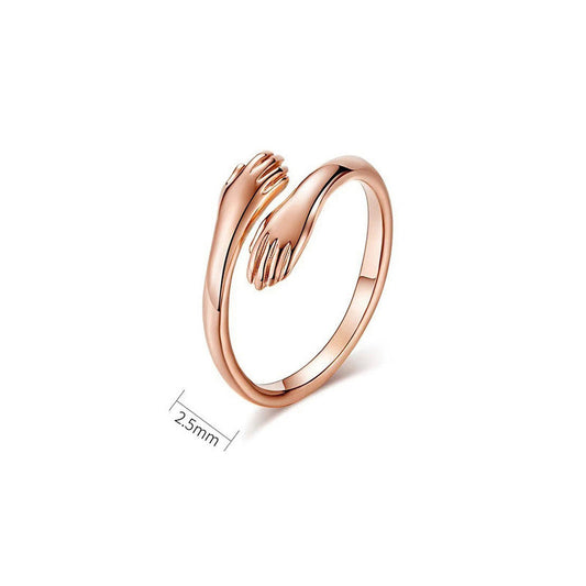 Amora Hug Anti Tarnish Finger Ring Rose Gold