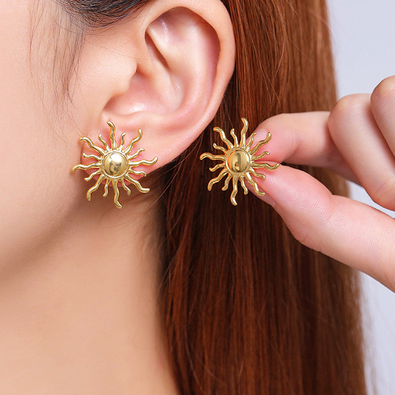 Aurora Sunburst Studs Anti Tarnish Earrings
