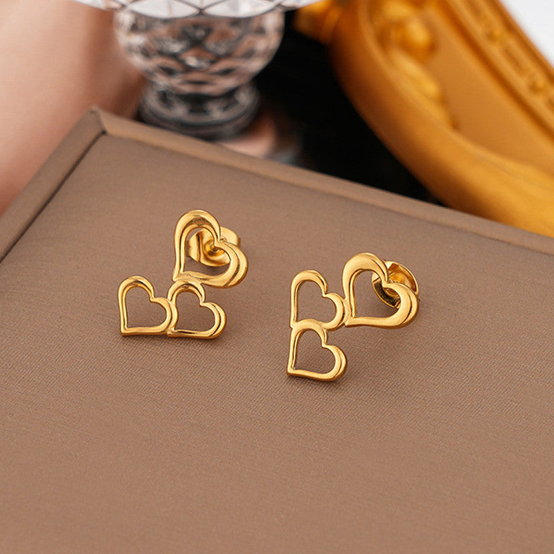 Golden Heart Luxe Anti Tarnish Earrings Studs