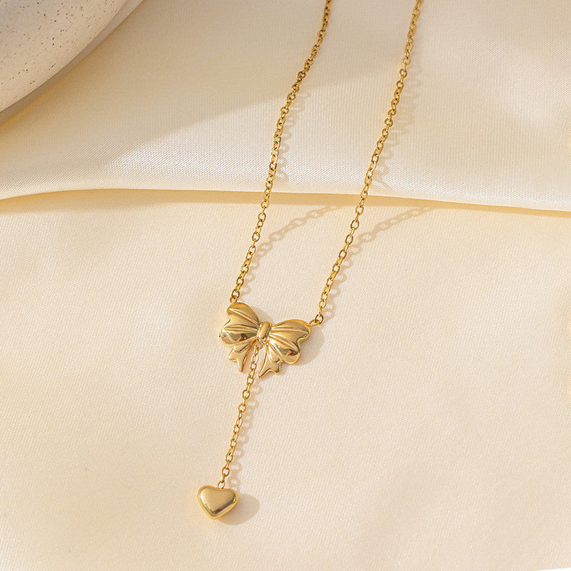 Sweetheart Bow Necklace Anti Tarnish