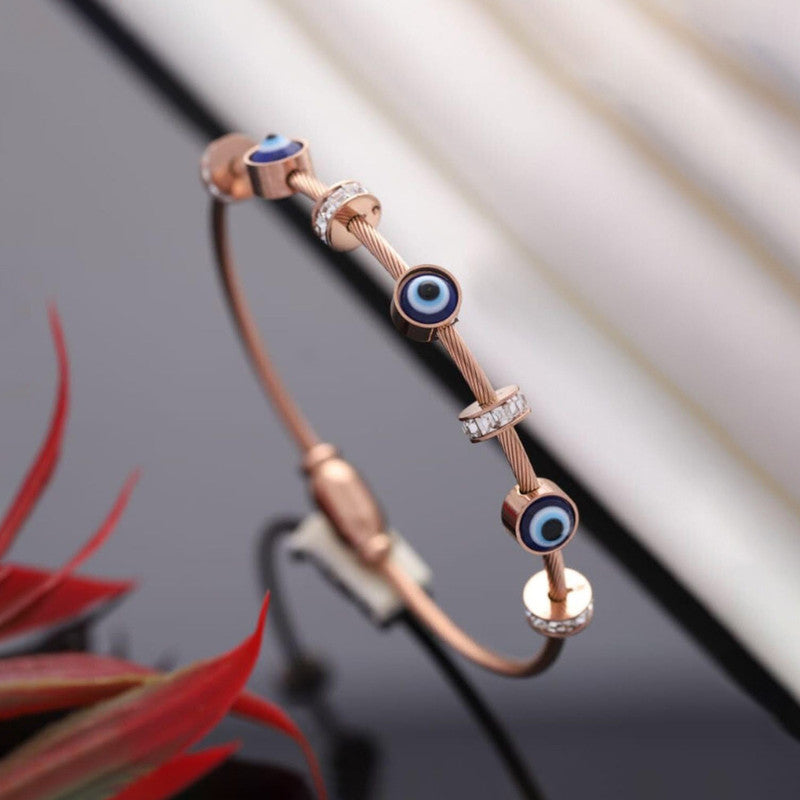 Rose Gold Guardian Evil Eye Bracelet Anti Tarnish