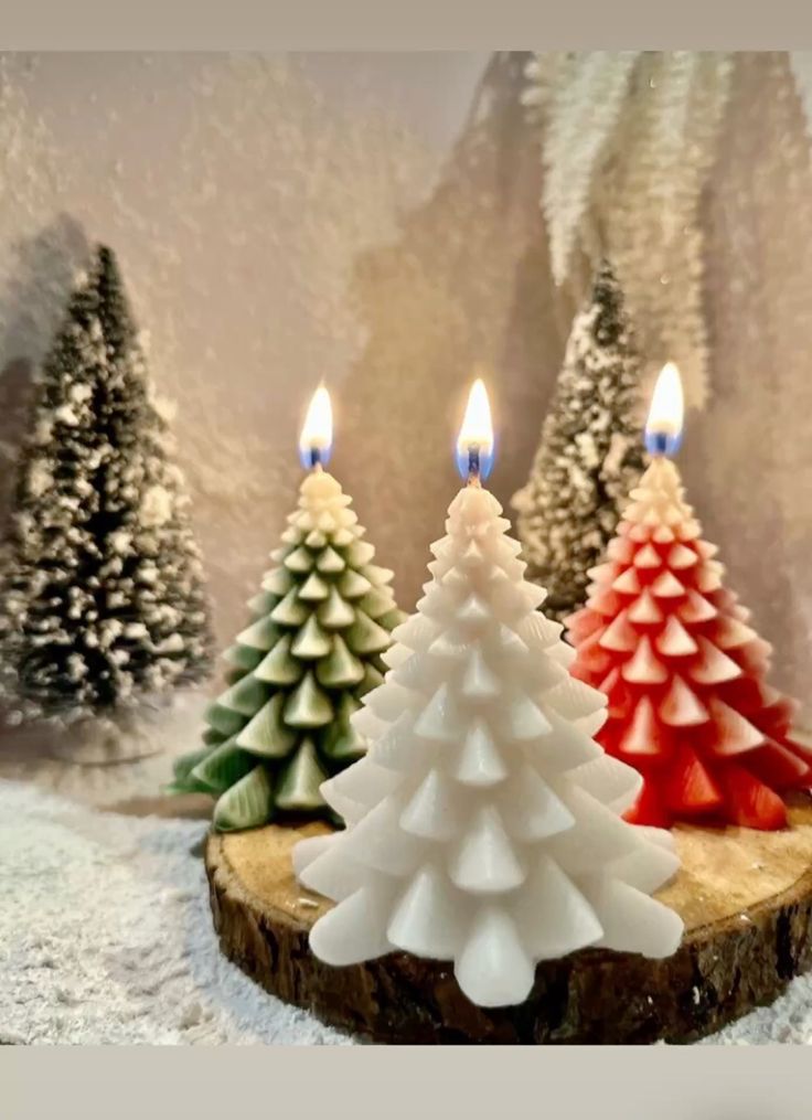 Christmas Tree Pillar Candle