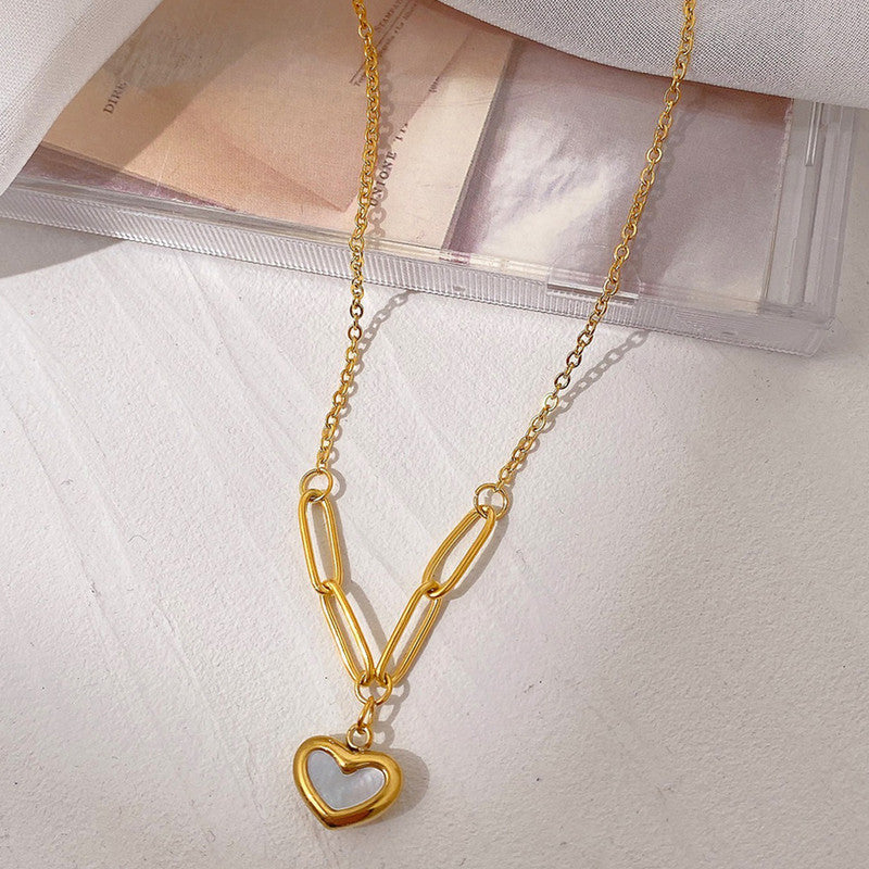Linked Love MOP Pendant Necklace Anti Tarnish