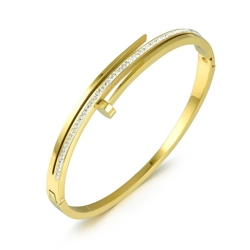 Golden Nail Loop Anti Tarnish Bracelet