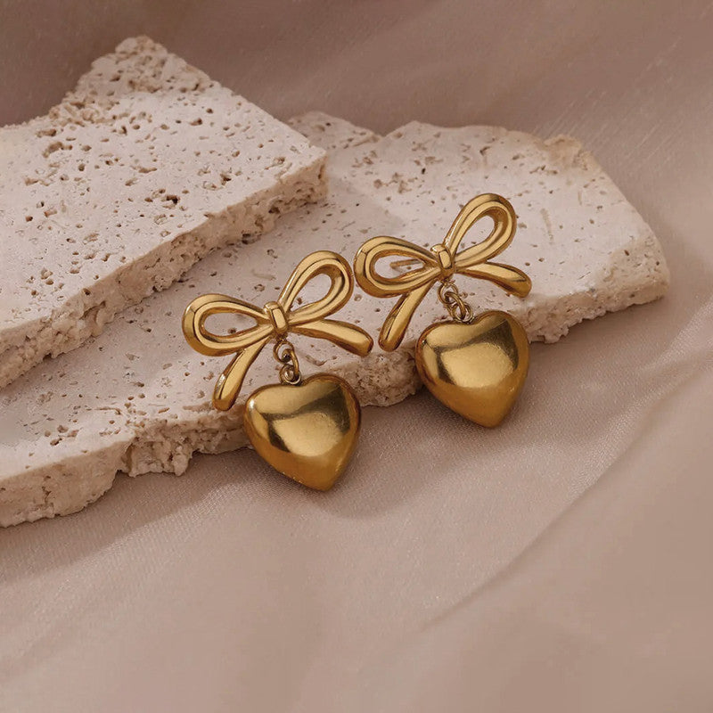 Sweetheart Bow Luxe Earrings Anti Tarnish Studs