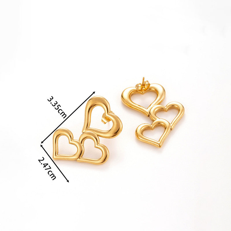 Golden Heart Luxe Anti Tarnish Earrings Studs