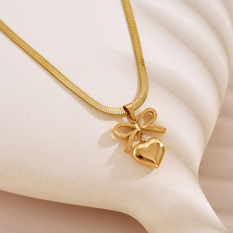 Bow Knot Necklace Anti Tarnish