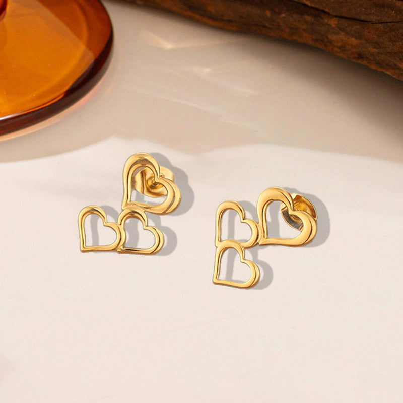 Golden Heart Luxe Anti Tarnish Earrings Studs