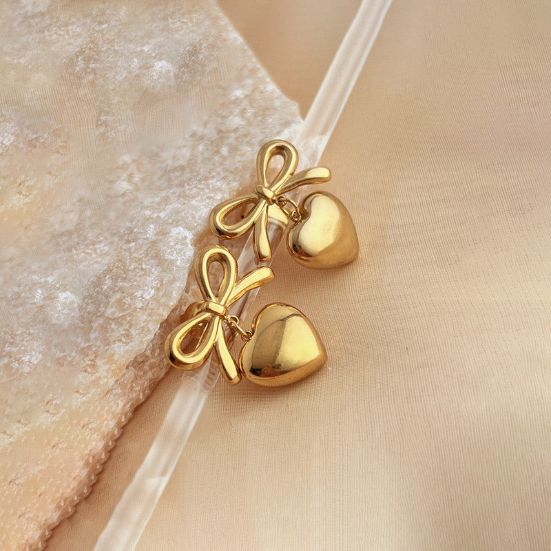 Sweetheart Bow Luxe Earrings Anti Tarnish Studs