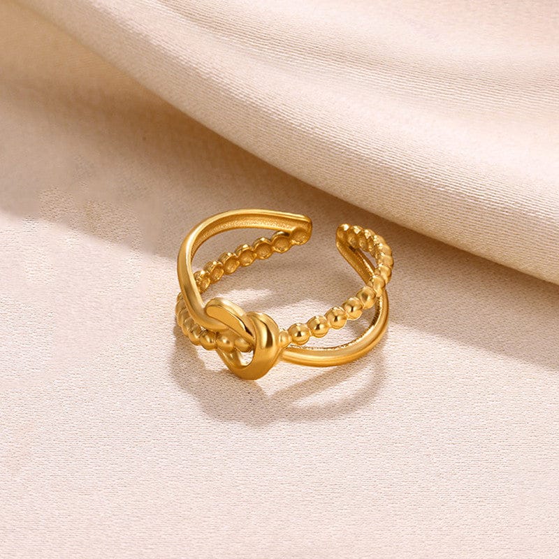Golden Knot Spiral Anti Tarnish Finger Ring