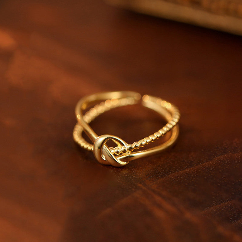 Golden Knot Spiral Anti Tarnish Finger Ring
