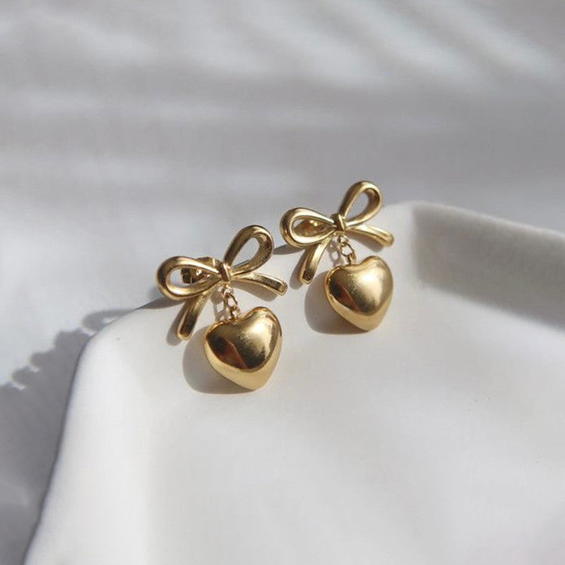Sweetheart Bow Luxe Earrings Anti Tarnish Studs