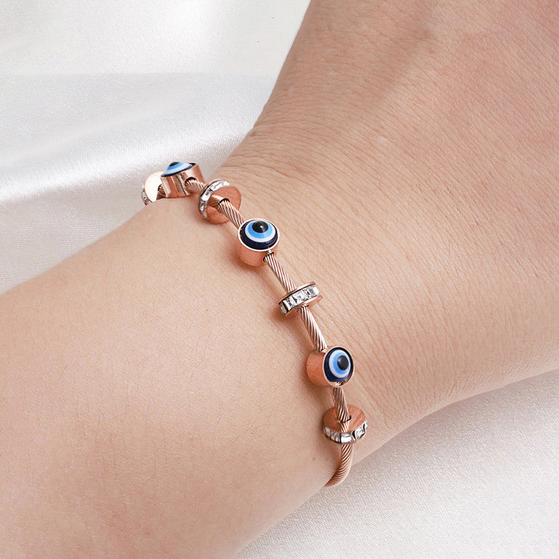 Rose Gold Guardian Evil Eye Bracelet Anti Tarnish