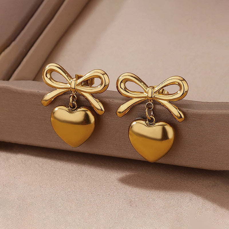 Sweetheart Bow Luxe Earrings Anti Tarnish Studs