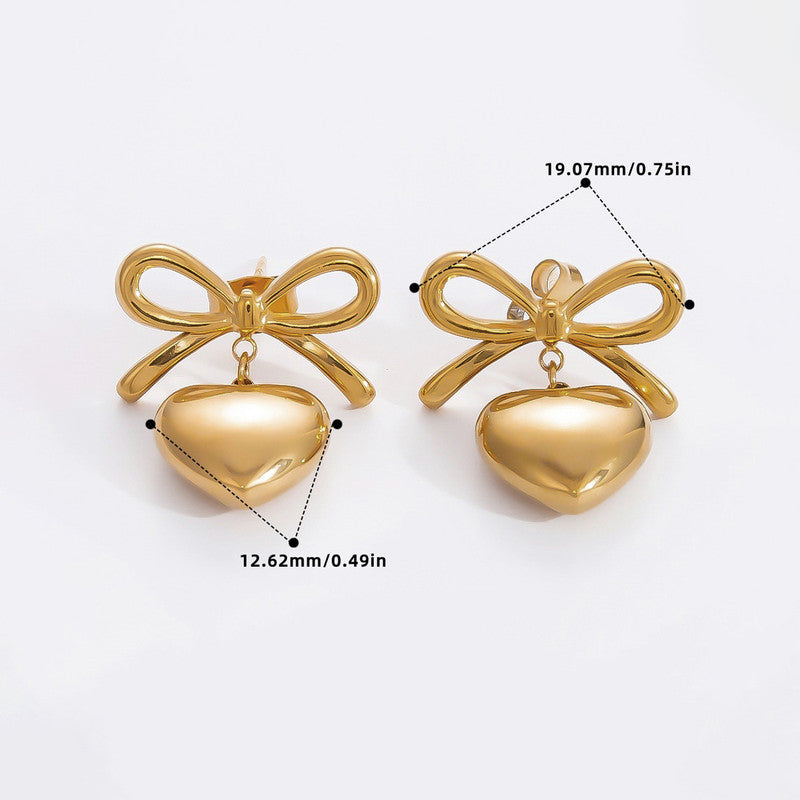 Sweetheart Bow Luxe Earrings Anti Tarnish Studs