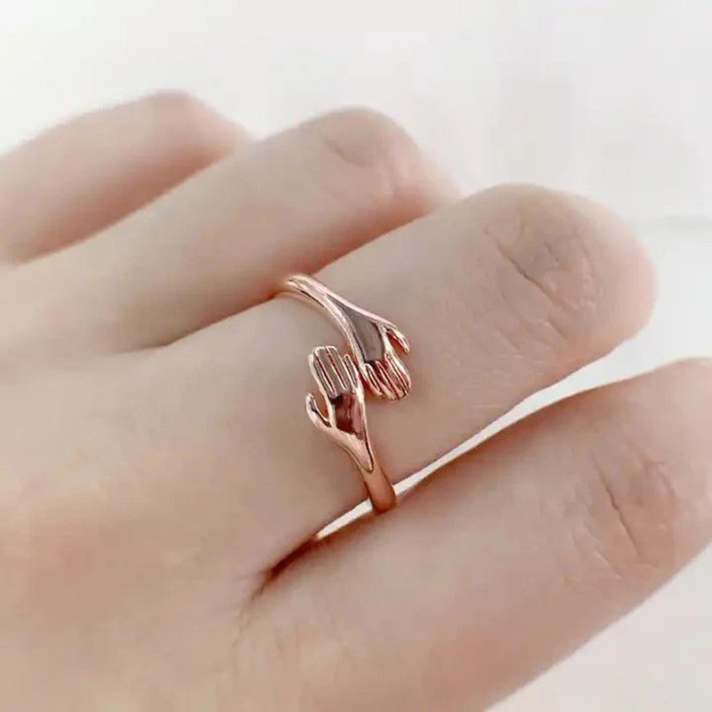 Amora Hug Anti Tarnish Finger Ring Rose Gold