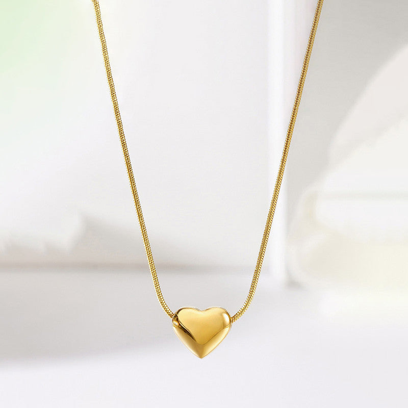 Amora Heart Chain Necklace Anti Tarnish