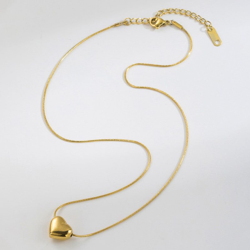 Amora Heart Chain Necklace Anti Tarnish
