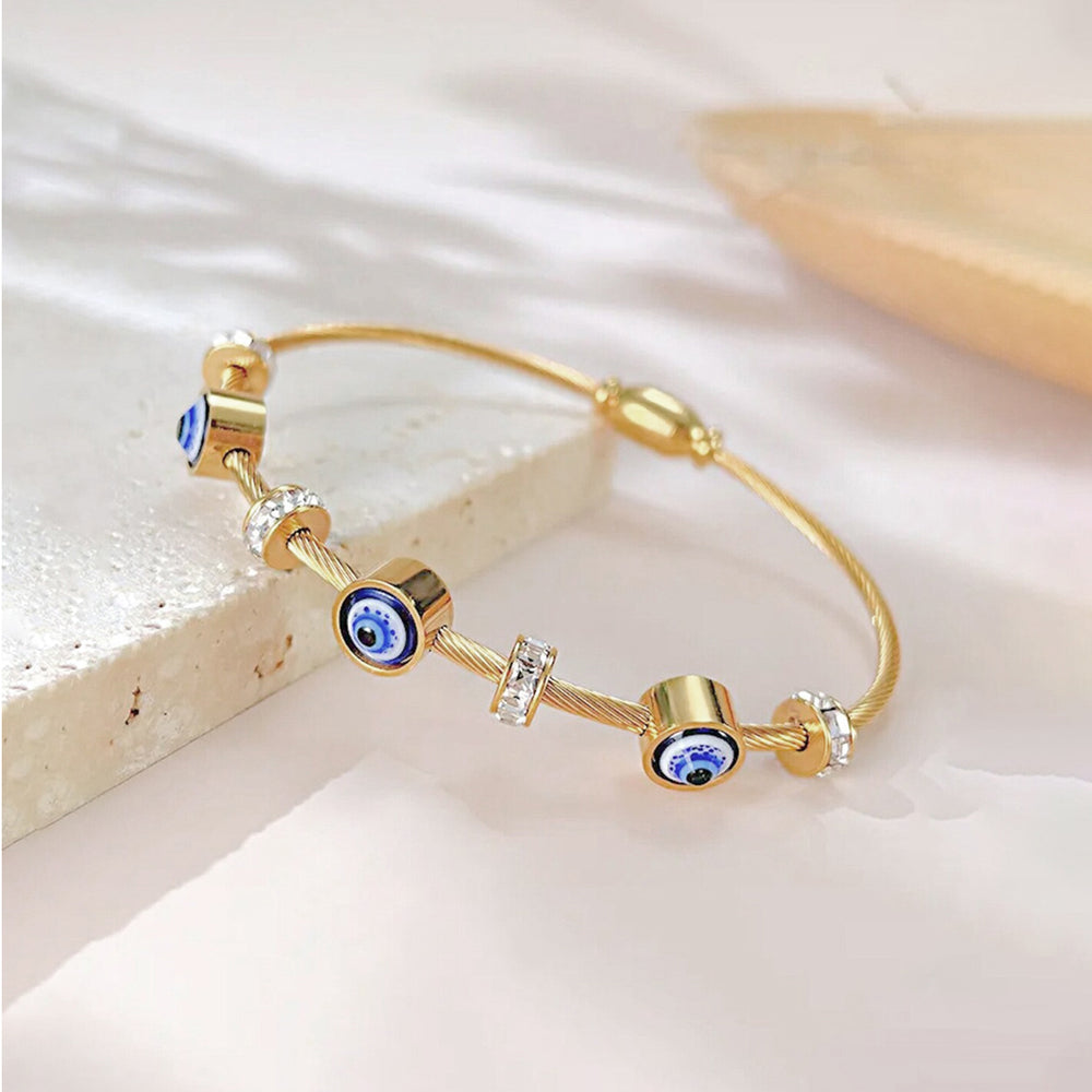 Golden Guardian Evil Eye Bracelet Anti Tarnish