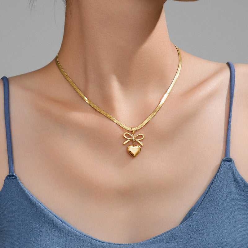 Bow Knot Necklace Anti Tarnish