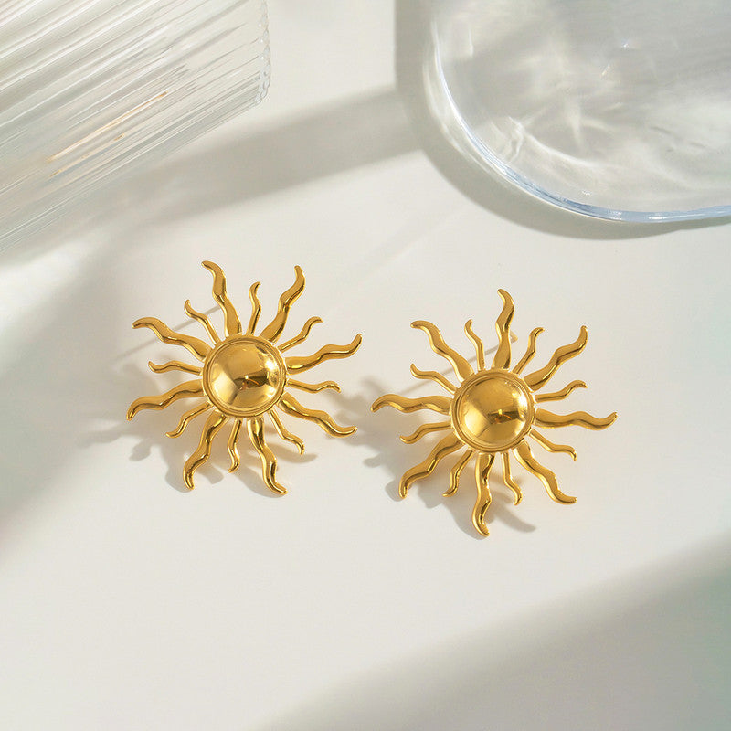 Aurora Sunburst Studs Anti Tarnish Earrings