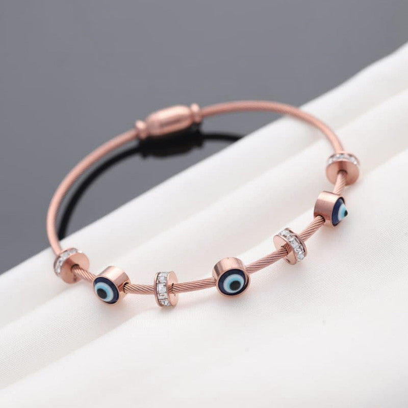 Rose Gold Guardian Evil Eye Bracelet Anti Tarnish