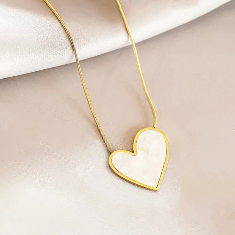 Luminé Heart MOP Necklace Anti Tarnish