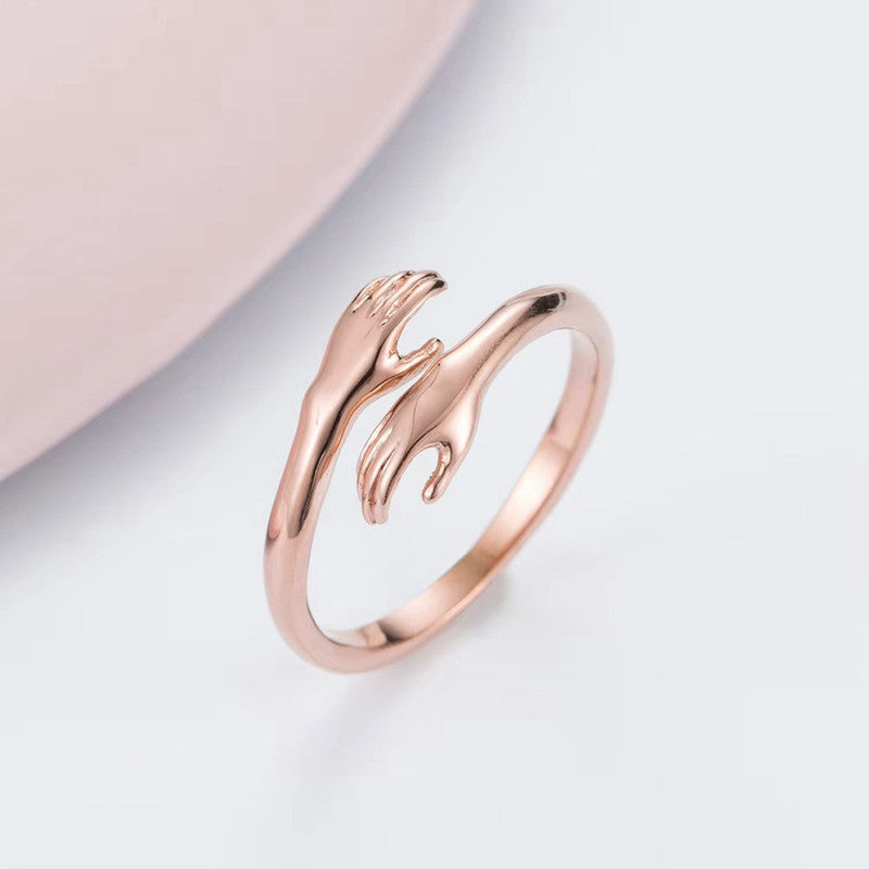 Amora Hug Anti Tarnish Finger Ring Rose Gold